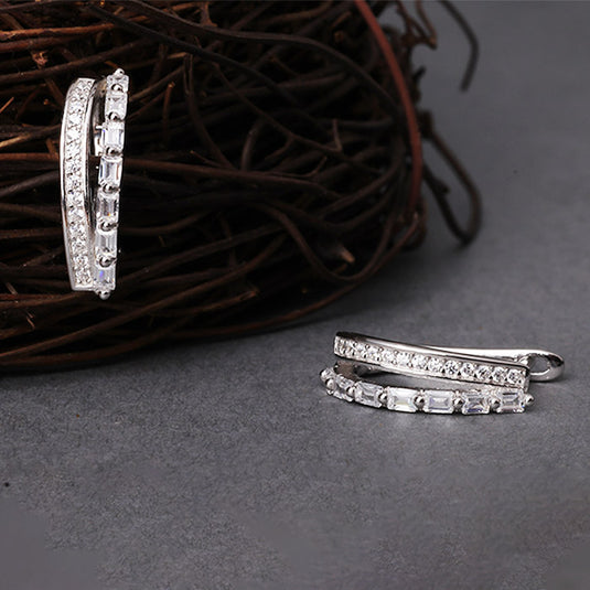 Slim Crystal Hoop Earrings