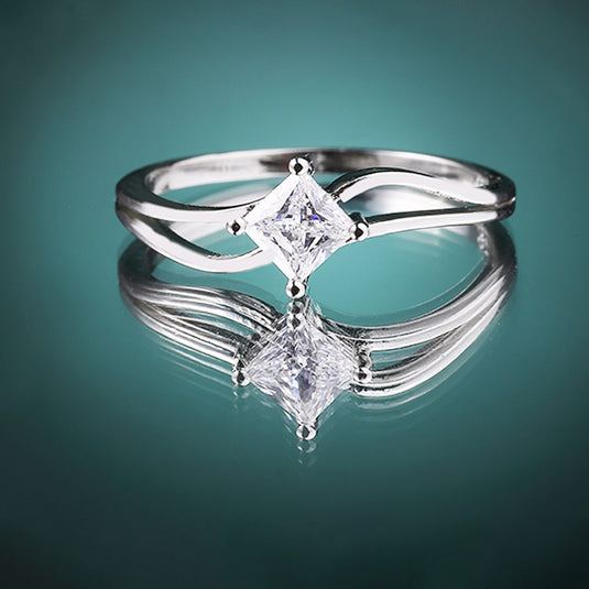 925 Silver Square Stone Ring