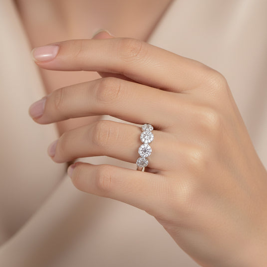 925 Silver Fivefold Cluster Ring