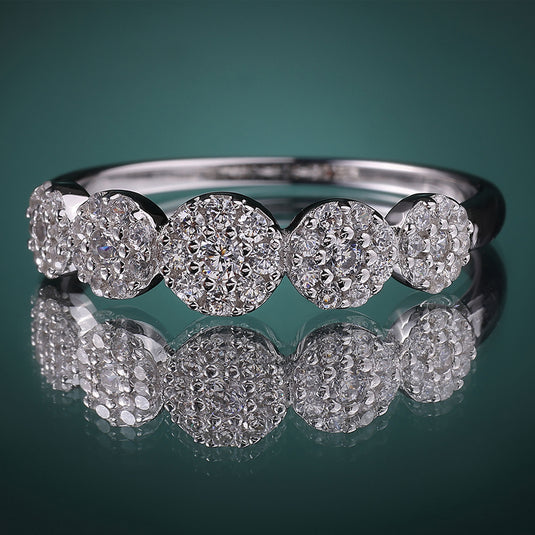 925 Silver Fivefold Cluster Ring