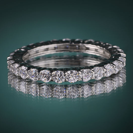 925 Silver Full Circle Studded Ring