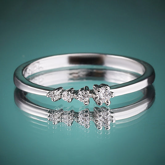 Plain Double Band Silver Ring