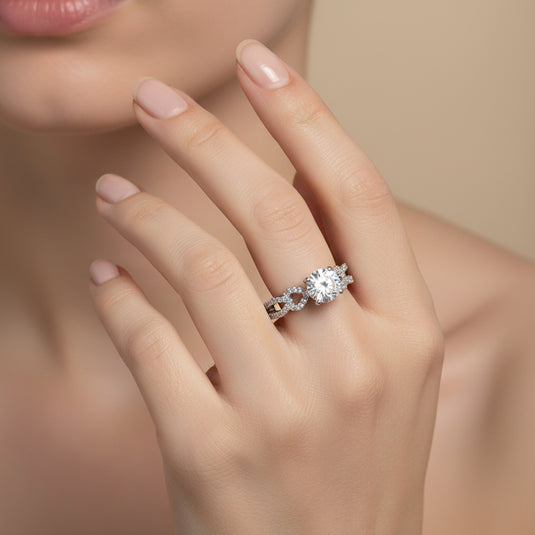 925 Silver Maximalist Solitaire Studded Ring