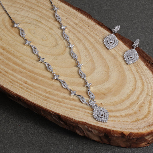 925 Silver Leaf Drop Necklace
