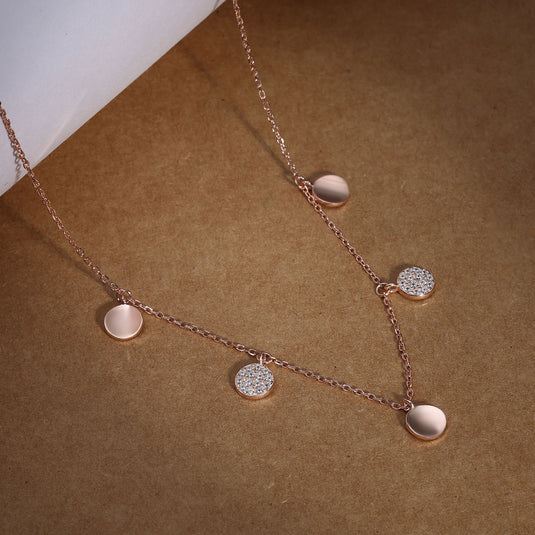 925 Silver Multi-Disc Pendant (Rose-Gold Finish)