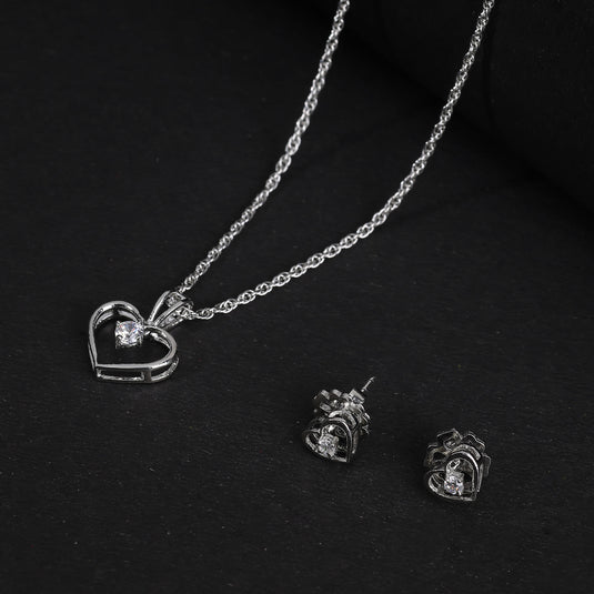 925 Silver Romantic at Heart Pendant Set