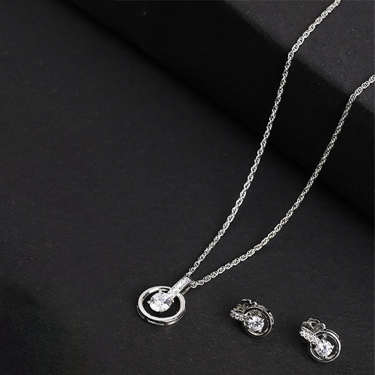 Classic Stone Pendant Necklace Set
