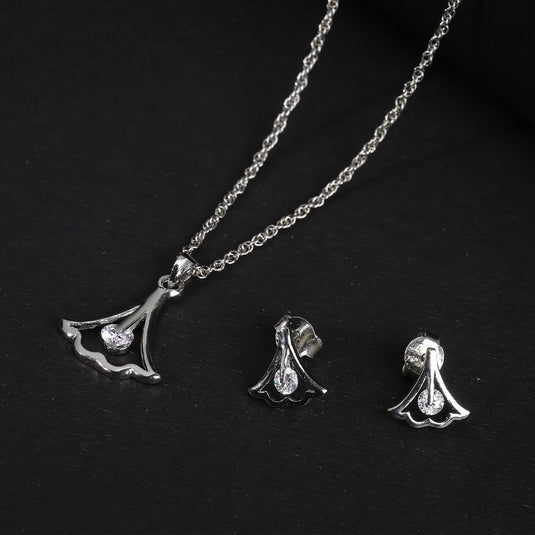 925 Silver Fan Tail Inspired Pendant Set