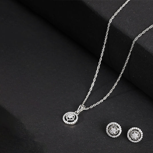 Minimal Crystal Pendant Necklace Set