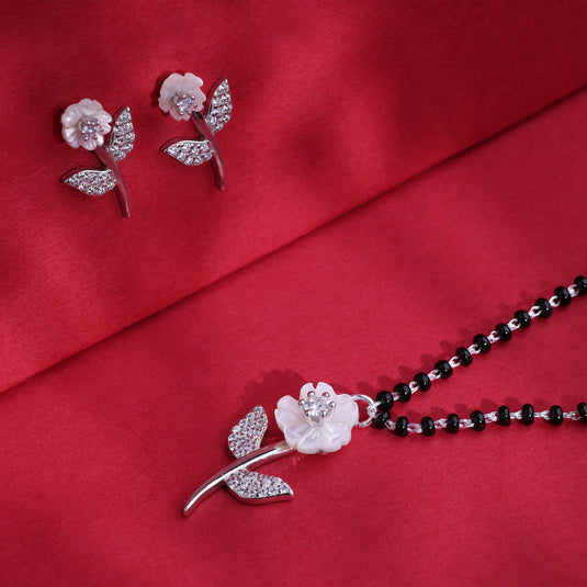925 Silver Floral Bloom Mangalsutra Set