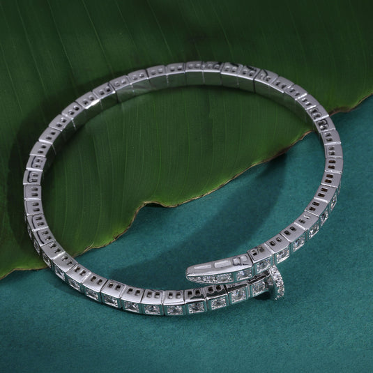 Crystal Studded Open Bangle Bracelet