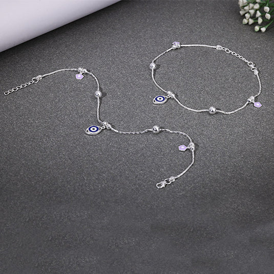 Minimal Silver Bead Anklet