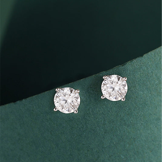 Single Crystal Stud Earrings