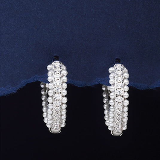 Paved Huggie Hoop Earrings