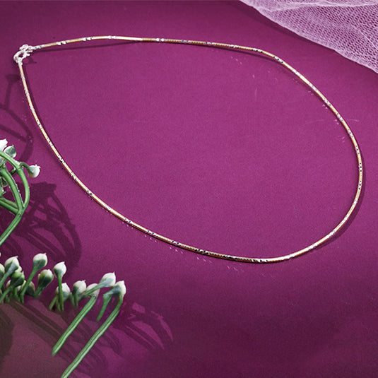 Long Minimal Silver Necklace