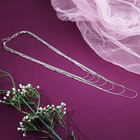 Elegant Long Silver Necklace