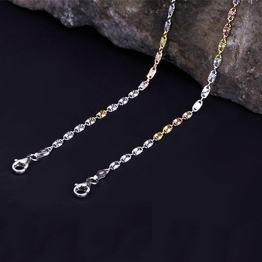 Multi Bead Silver Anklet