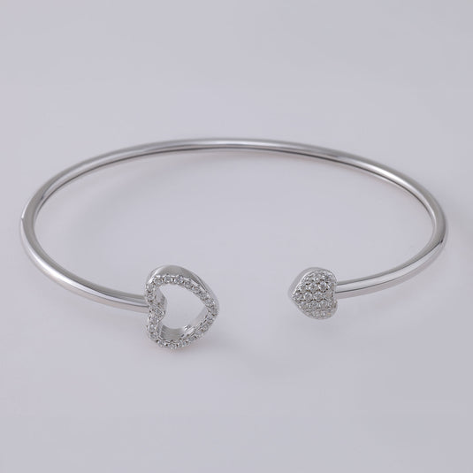 Single Stone Open Bangle Bracelet