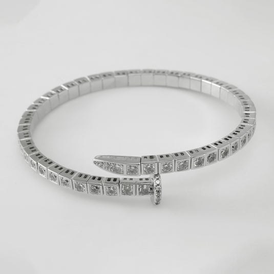 Crystal Studded Open Bangle Bracelet