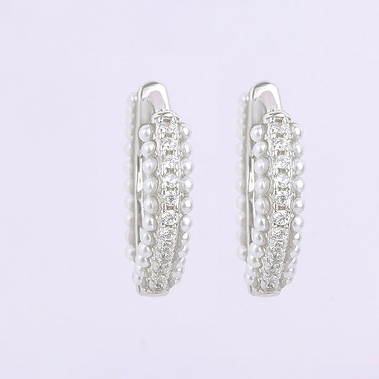 Paved Huggie Hoop Earrings