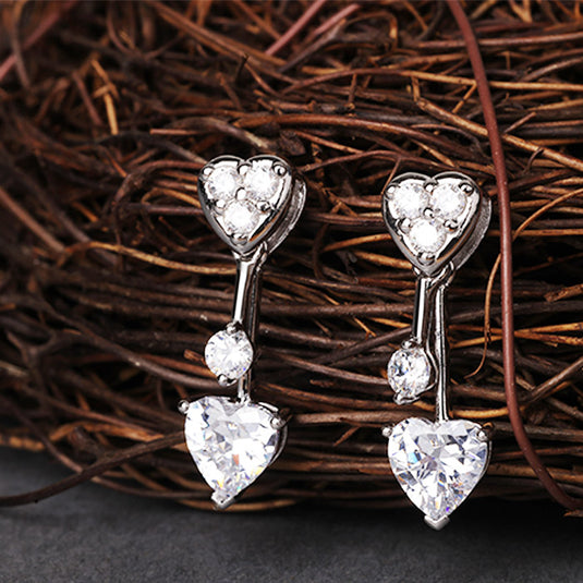 Heart Shape Crystal Earrings