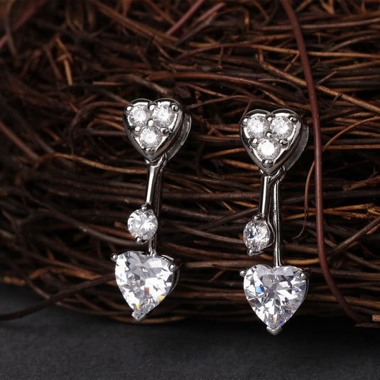 925 Silver Amour Heart Drop Earrings