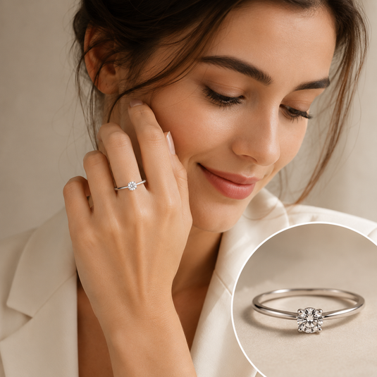 925 Silver Minimal Stone Convex Ring