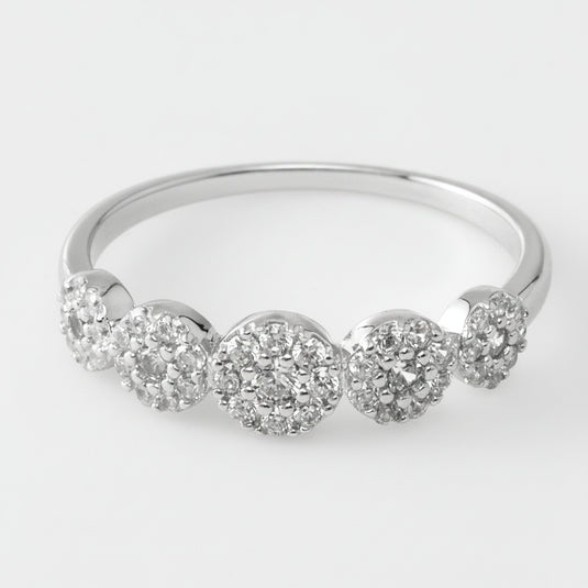 925 Silver Fivefold Cluster Ring