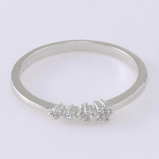 Plain Double Band Silver Ring