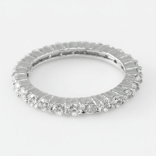 925 Silver Full Circle Studded Ring