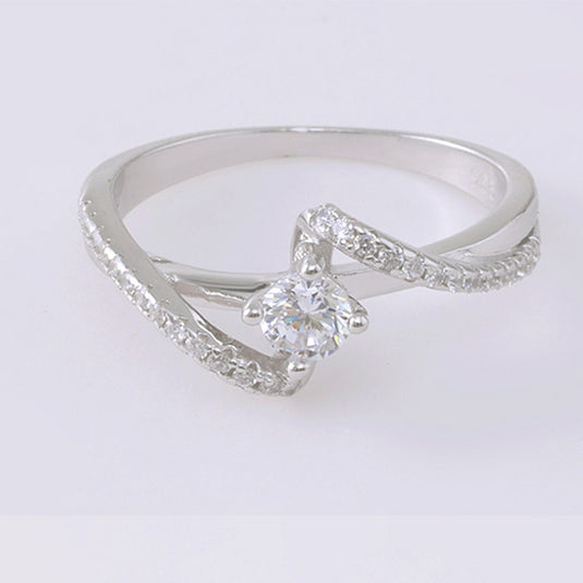 Heart Motif Adjustable Silver Ring
