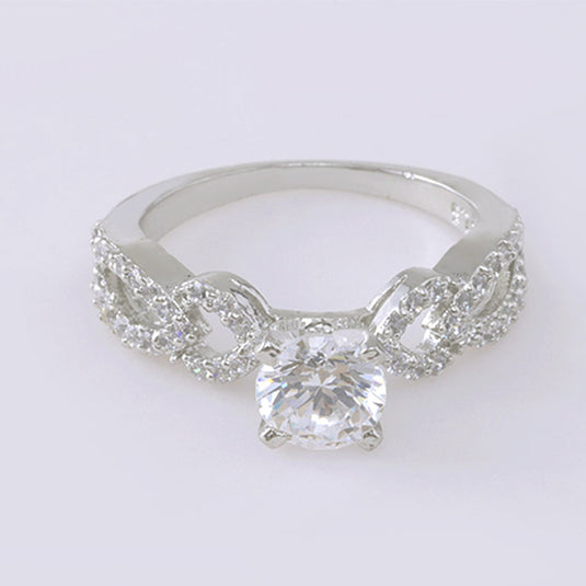 Cushion Cut Stone Silver Ring
