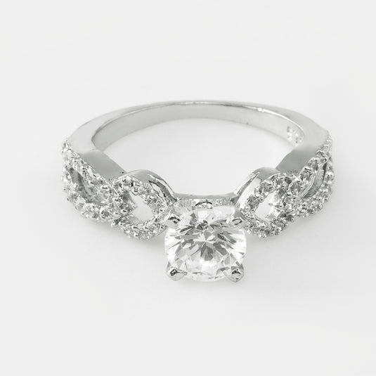 Cushion Cut Stone Silver Ring