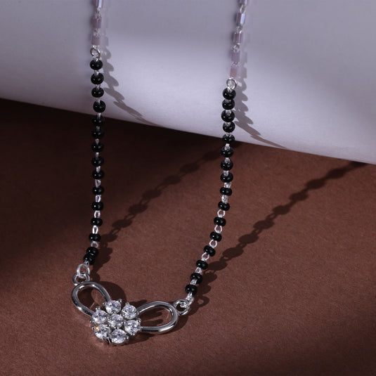 925 Silver Floral Infinity Mangalsutra
