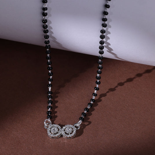 925 Silver Simple Studded Wati Mangalsutra