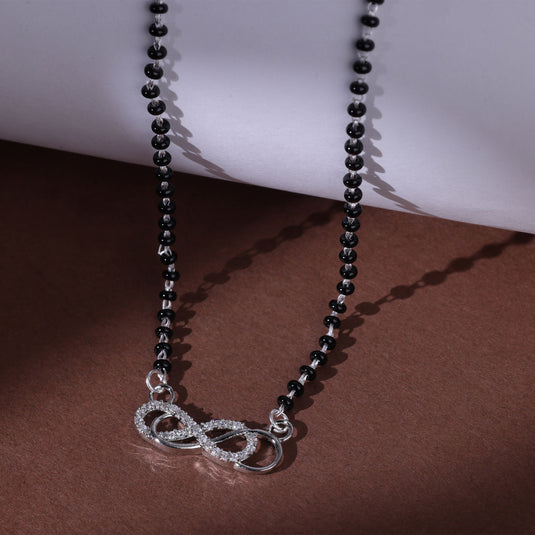 925 Silver Double Infinity Studded Mangalsutra