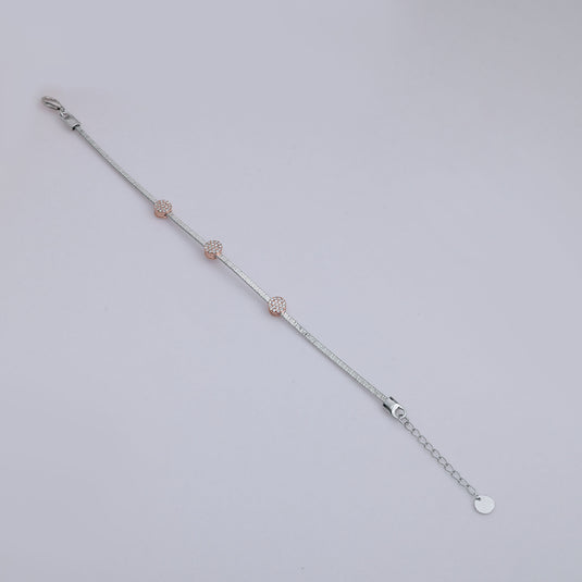 925 Silver Dual-Tone Ultra-Minimal Circle Bracelet