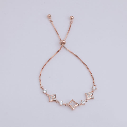 925 Silver Starry Adjustable Bracelet (Rose-Gold Finish)