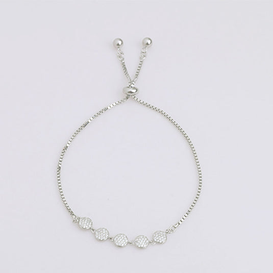 Round Beaded Silver Bracelet