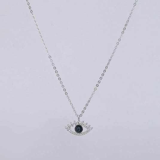 925 Silver Blue Stone Evil Eye Pendant