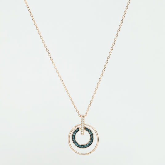 925 Silver Circular Loop Pendant (Rose-Gold Finish)