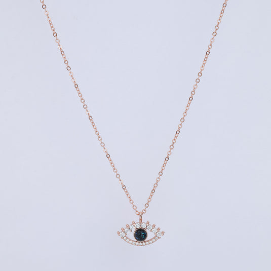 925 Silver Classic Evil Eye Protection Pendant (Rose-Gold Finish)