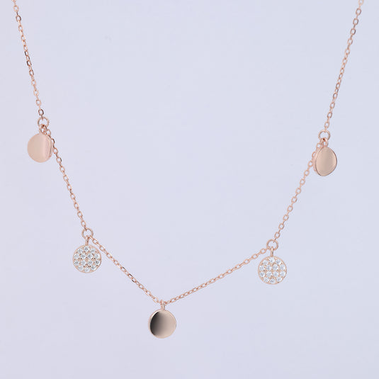 925 Silver Multi-Disc Pendant (Rose-Gold Finish)