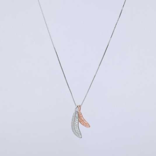 925 Silver Dual-Tone Leafy Pendant