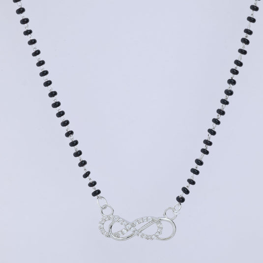 925 Silver Double Infinity Studded Mangalsutra