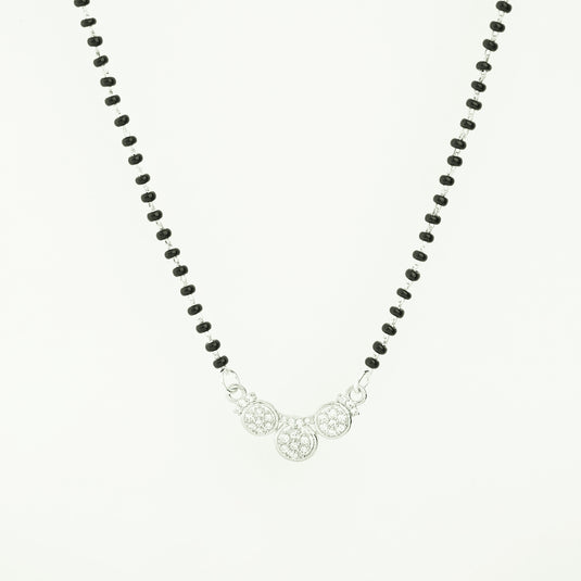 925 Silver Triple Flower Cluster Mangalsutra