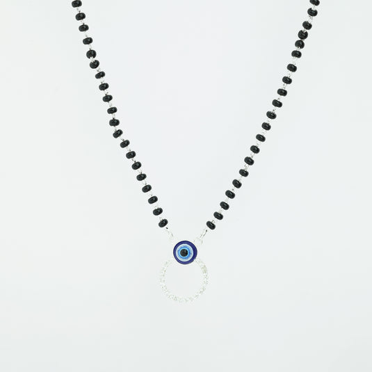 925 Silver Studded Open Circle with Evil Eye Mangalsutra