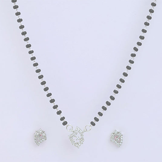 Black Beads Mangalsutra with Small Studs