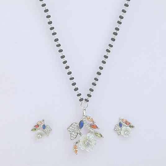 Tiny Pendant Black Beads Mangalsutra