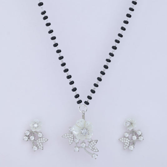 925 Silver Floral Branch Mangalsutra Set